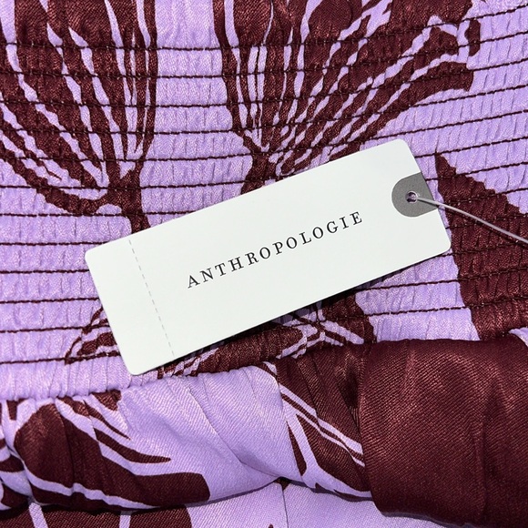 Anthropologie Maeve the saria smocked wide leg pants NWT side M - Picture 6 of 9